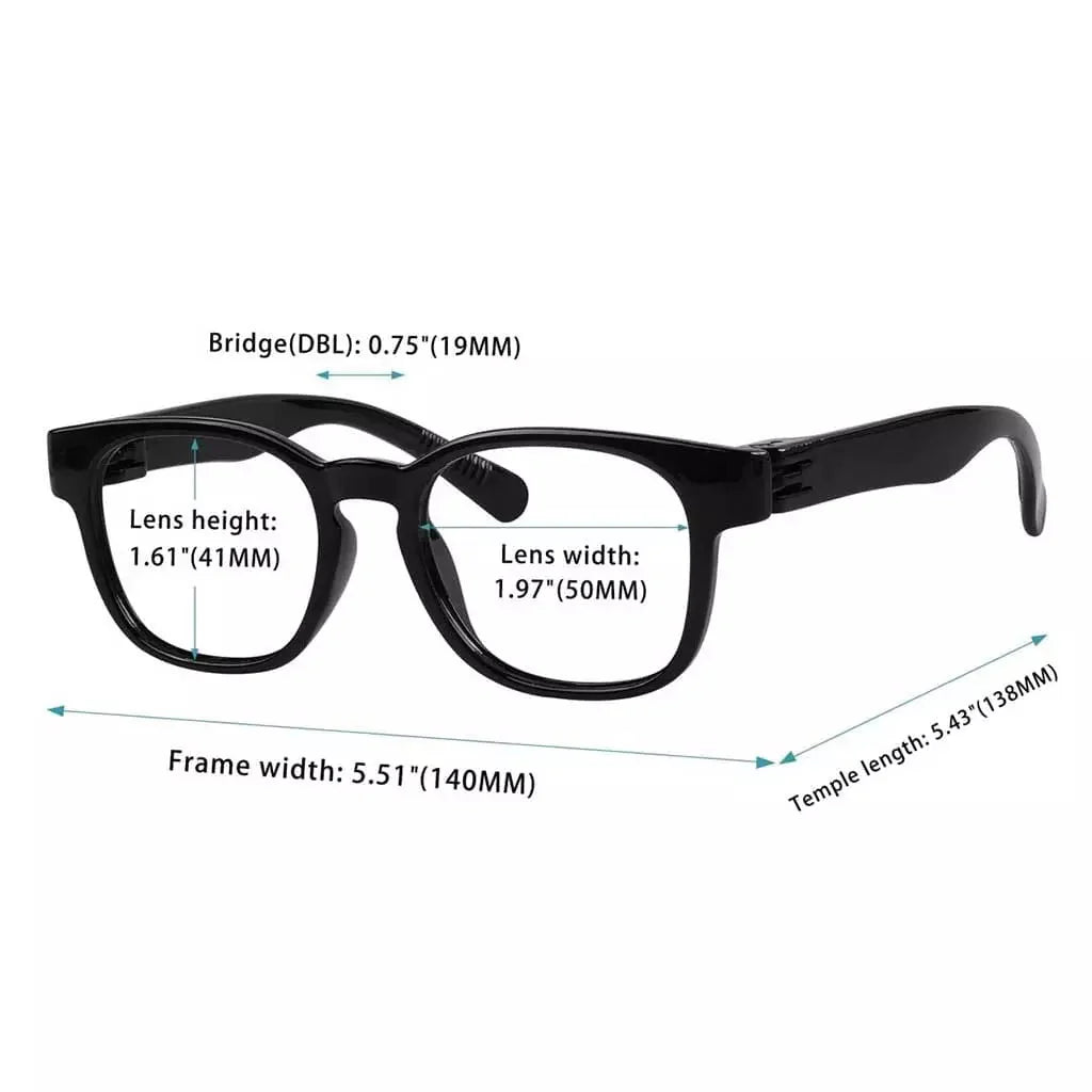 6 Pack 30% Blue Light Blocking Square Metalless Screwless Glasses NR144-B15