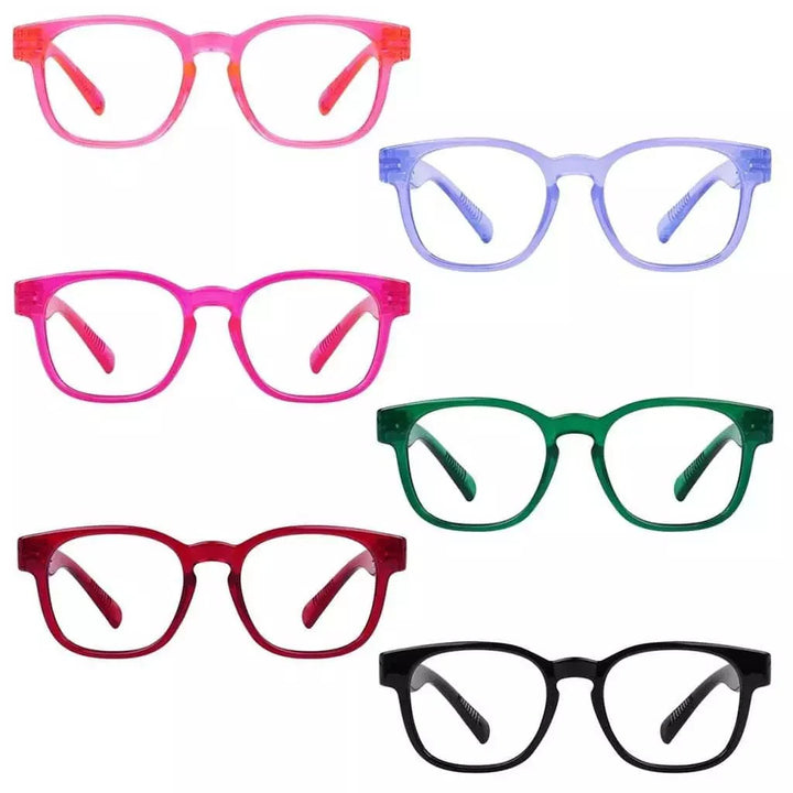6 Pack 30% Blue Light Blocking Square Metalless Screwless Glasses NR144-B15