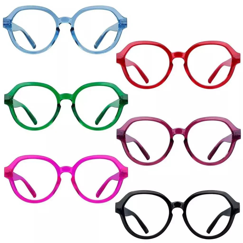 6 Pack Anti 30% Blue Light Glasses Metalless Screwless Eyewear R2317-B15