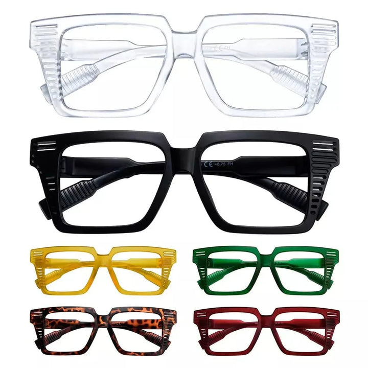 6 Pack Huge Metalless Screwless Reading Glasses R2503