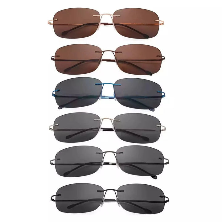 6 Pack Lightweight Rimless Bifocal Reading Sunglasses SGWK2