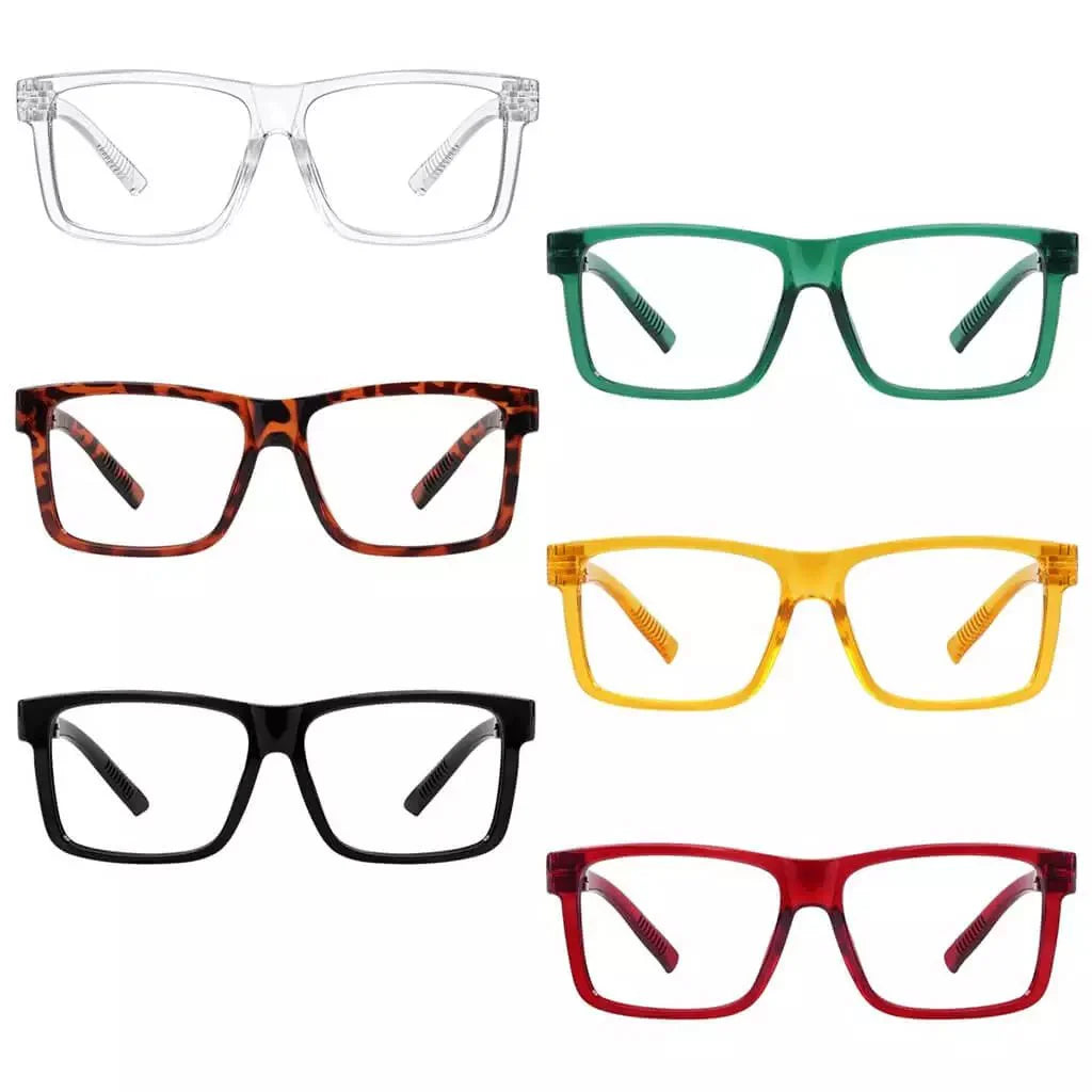 6 Pack Oversized Metalless Screwless Reading Glasses R2508
