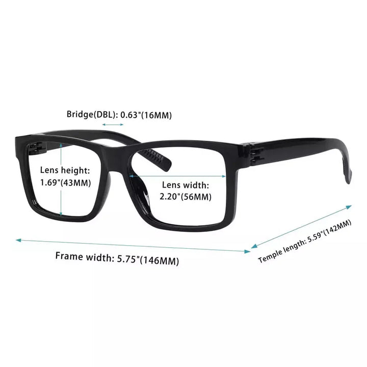 6 Pack Oversized Metalless Screwless Reading Glasses R2508
