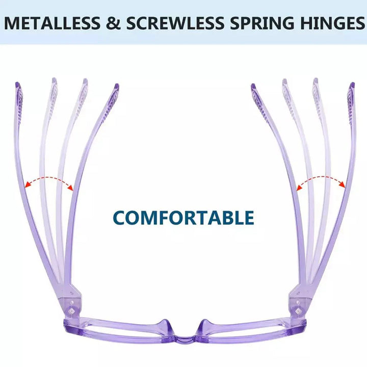 6 Pack Metalless Thicker Spring Hinge Reading Glasses NR9107