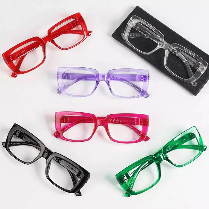 6 Pack Metalless Thicker Spring Hinge Reading Glasses NR9107