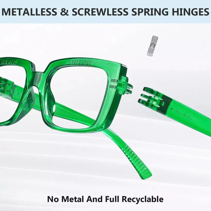 6 Pack Metalless Thicker Spring Hinge Reading Glasses NR9107