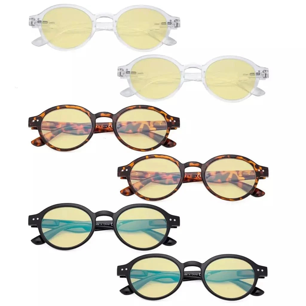 6 Pack Oval Blue Light Blocking Readers TM070