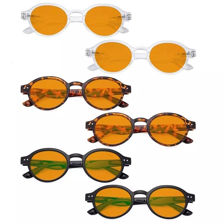 6 Pack Oval Blue Light Blocking Reading Glasses HP070