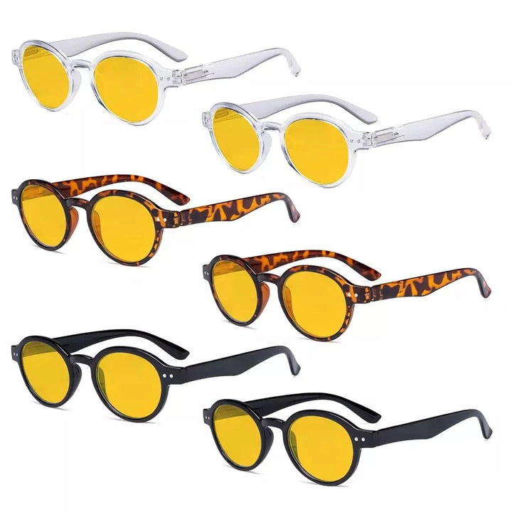6 Pack Oval Blue Light Blocking Reading Glasses HP070