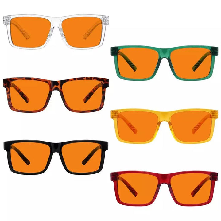 6 Pack Oversize 100% Blue Light Blocking Nighttime Glasses Metalless R2508-B98