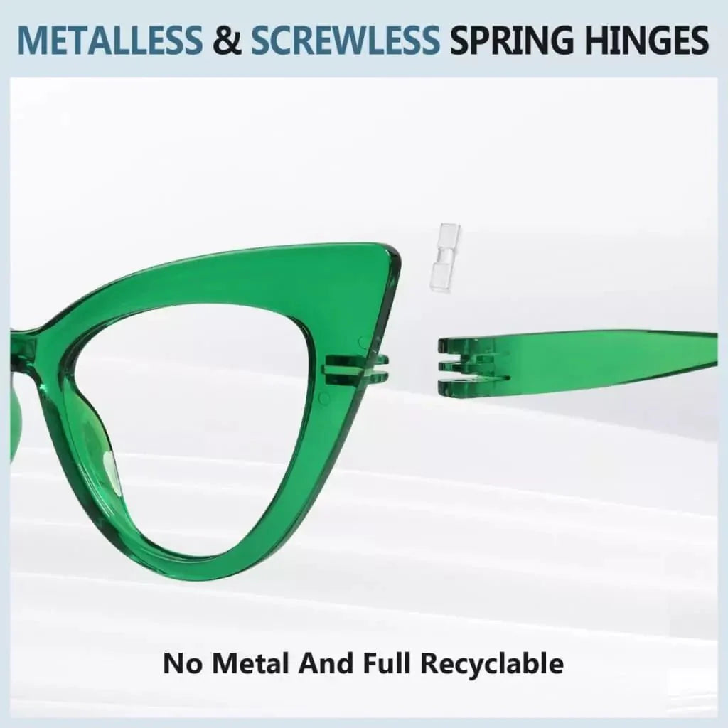 6 Pack Oversized Cat-eye Metalless Screwless Reading Glasses R2318
