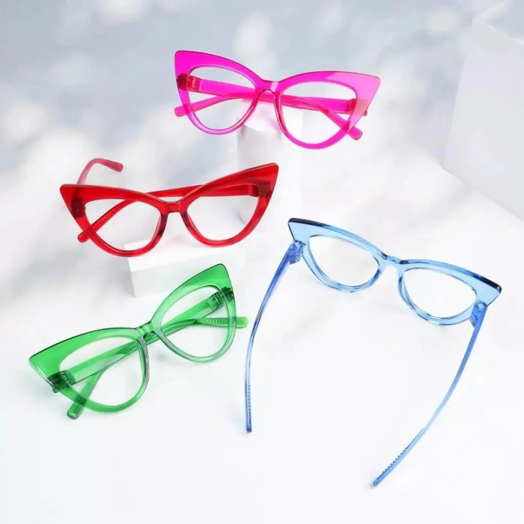 6 Pack Oversized Cat-eye Metalless Screwless Reading Glasses R2318