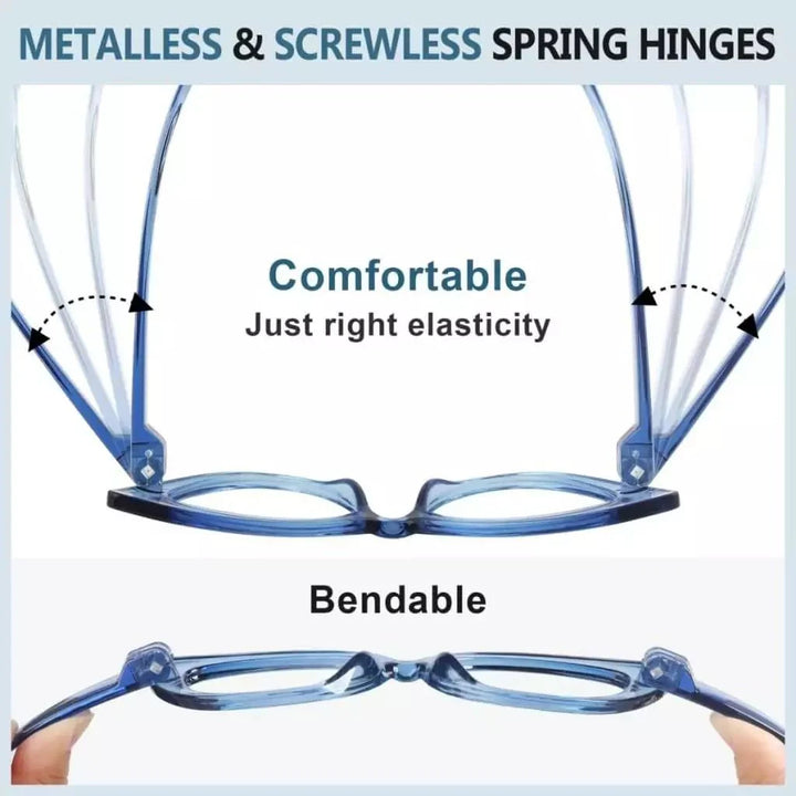 6 Pack Oversized Cat-eye Metalless Screwless Reading Glasses R2318