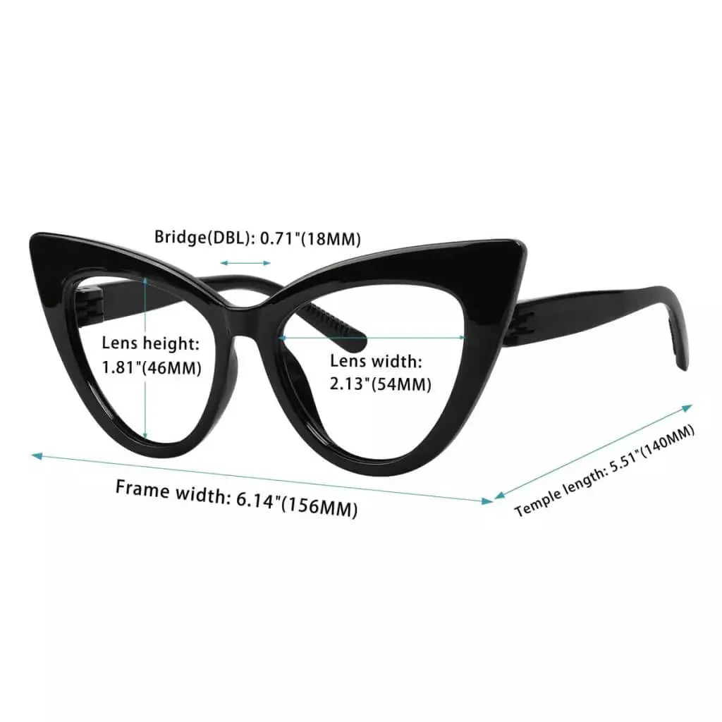 6 Pack Oversized Cat-eye Metalless Screwless Reading Glasses R2318