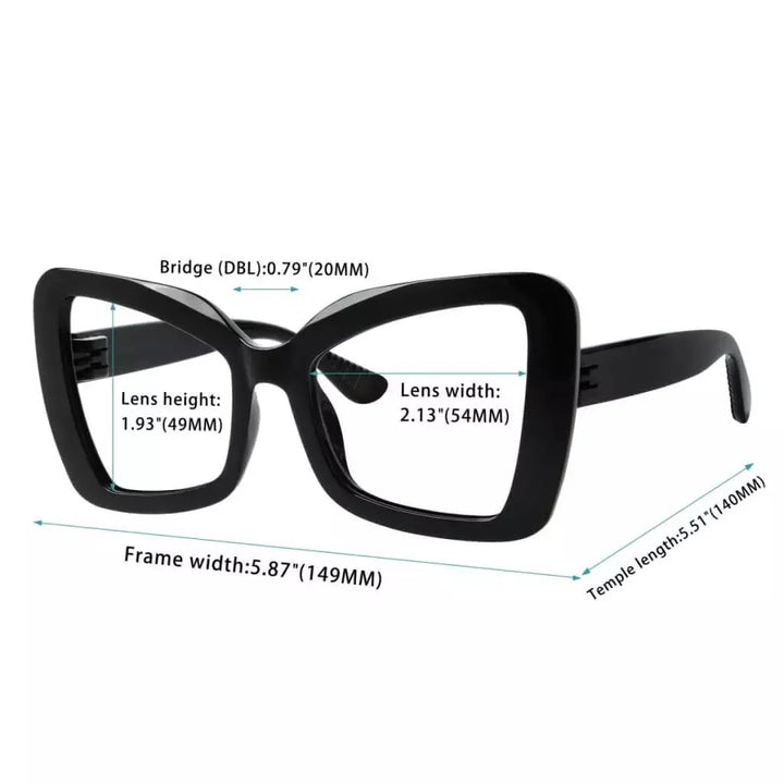 6 Pack Oversized Screwless Metalless Cat-eye Reading Glasses R2315