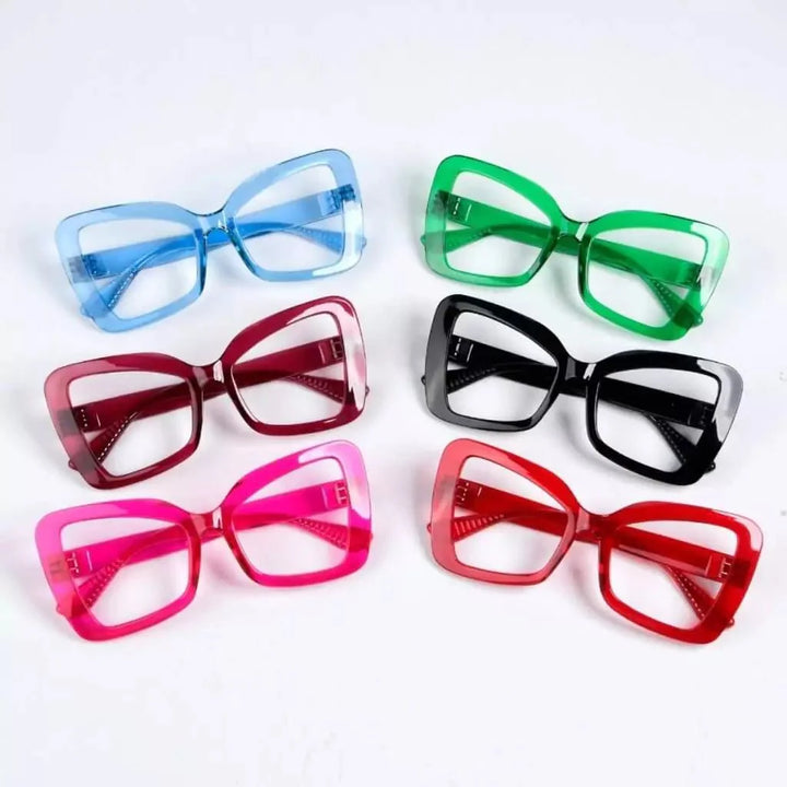 6 Pack Oversized Screwless Metalless Cat-eye Reading Glasses R2315