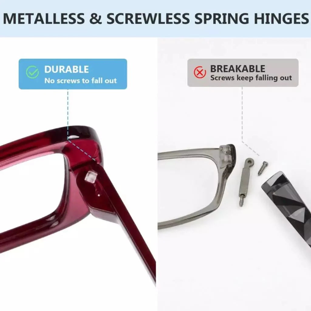 6 Pack Oversized Screwless Metalless Cat-eye Reading Glasses R2315