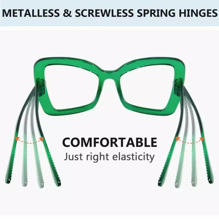 6 Pack Oversized Screwless Metalless Cat-eye Reading Glasses R2315