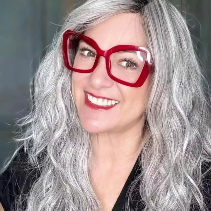 6 Pack Oversized Screwless Metalless Cat-eye Reading Glasses R2315