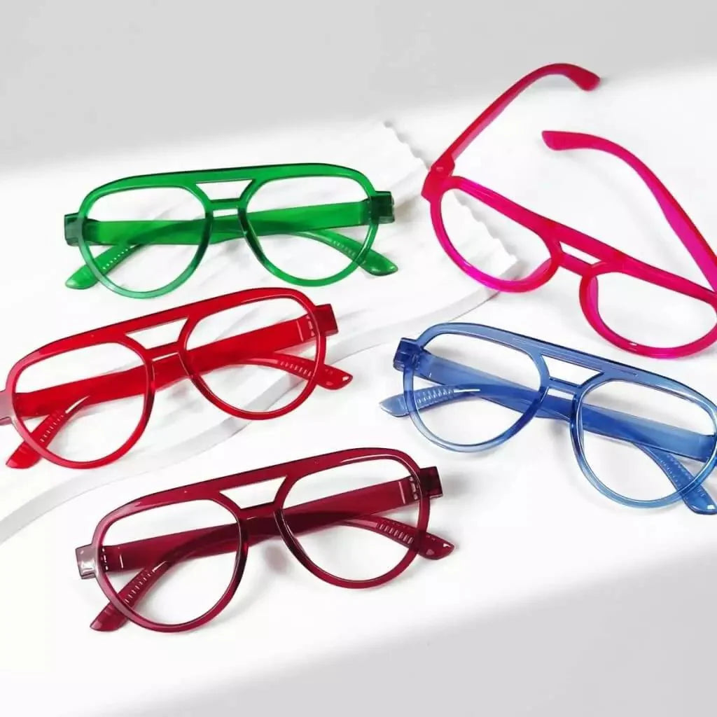 6 Pack Pilot Metalless Screwless Spring Hinge Reading Glasses R2312