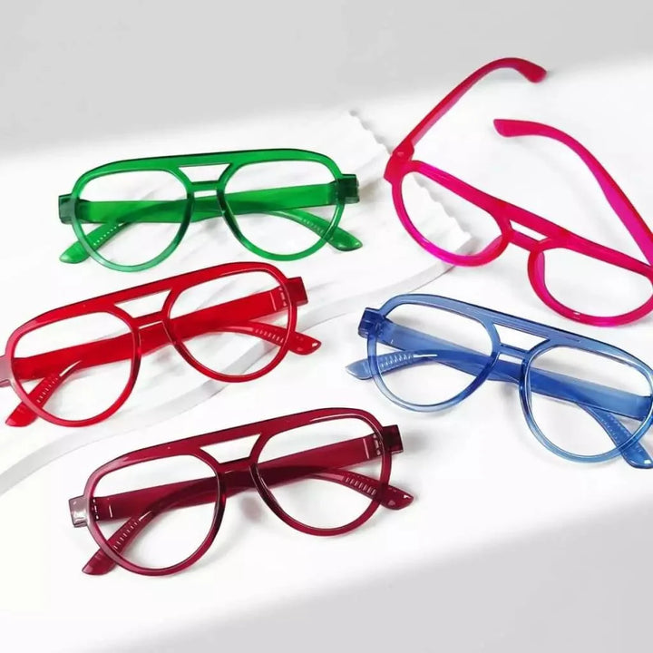6 Pack Pilot Metalless Screwless Spring Hinge Reading Glasses R2312
