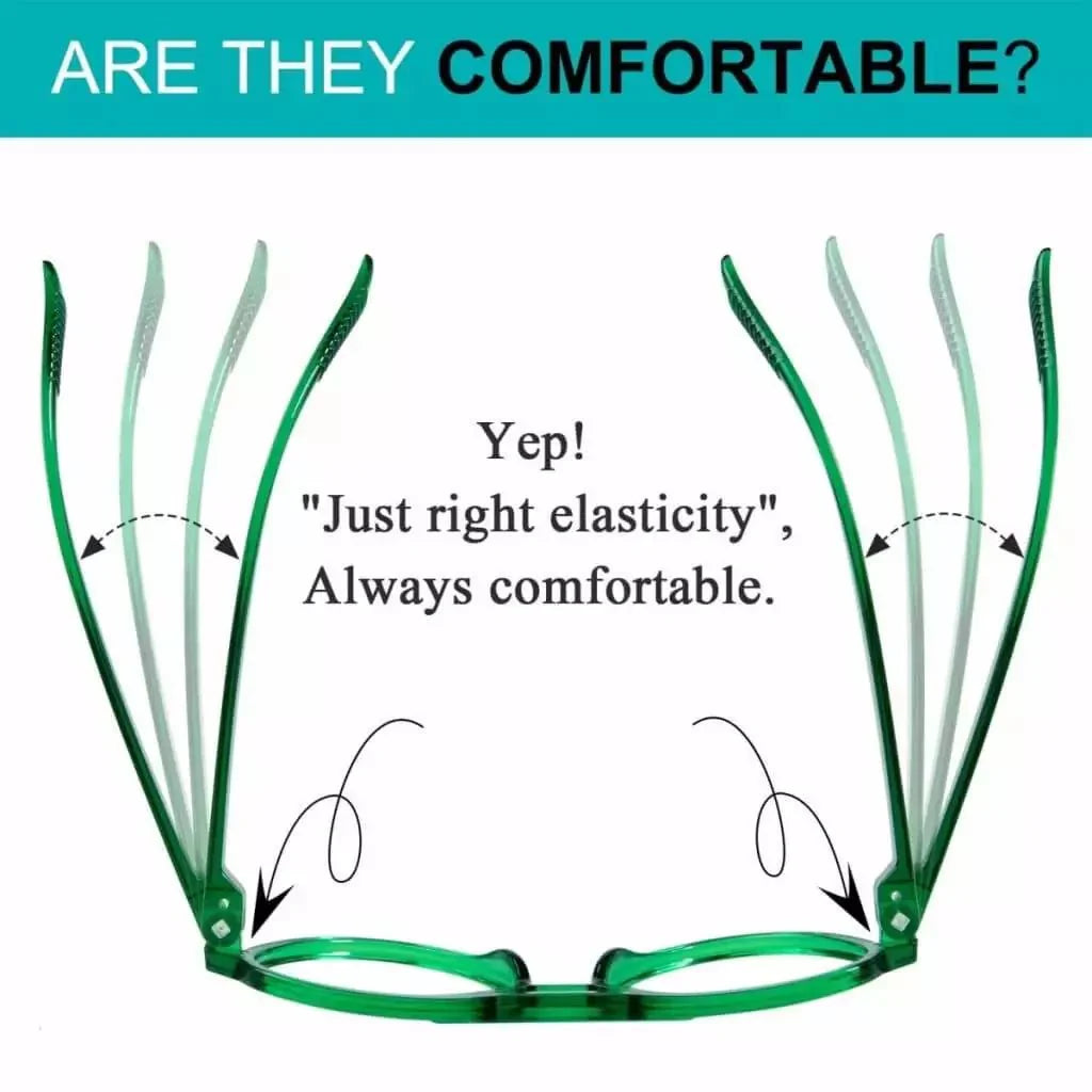 6 Pack Pilot Metalless Screwless Spring Hinge Reading Glasses R2312