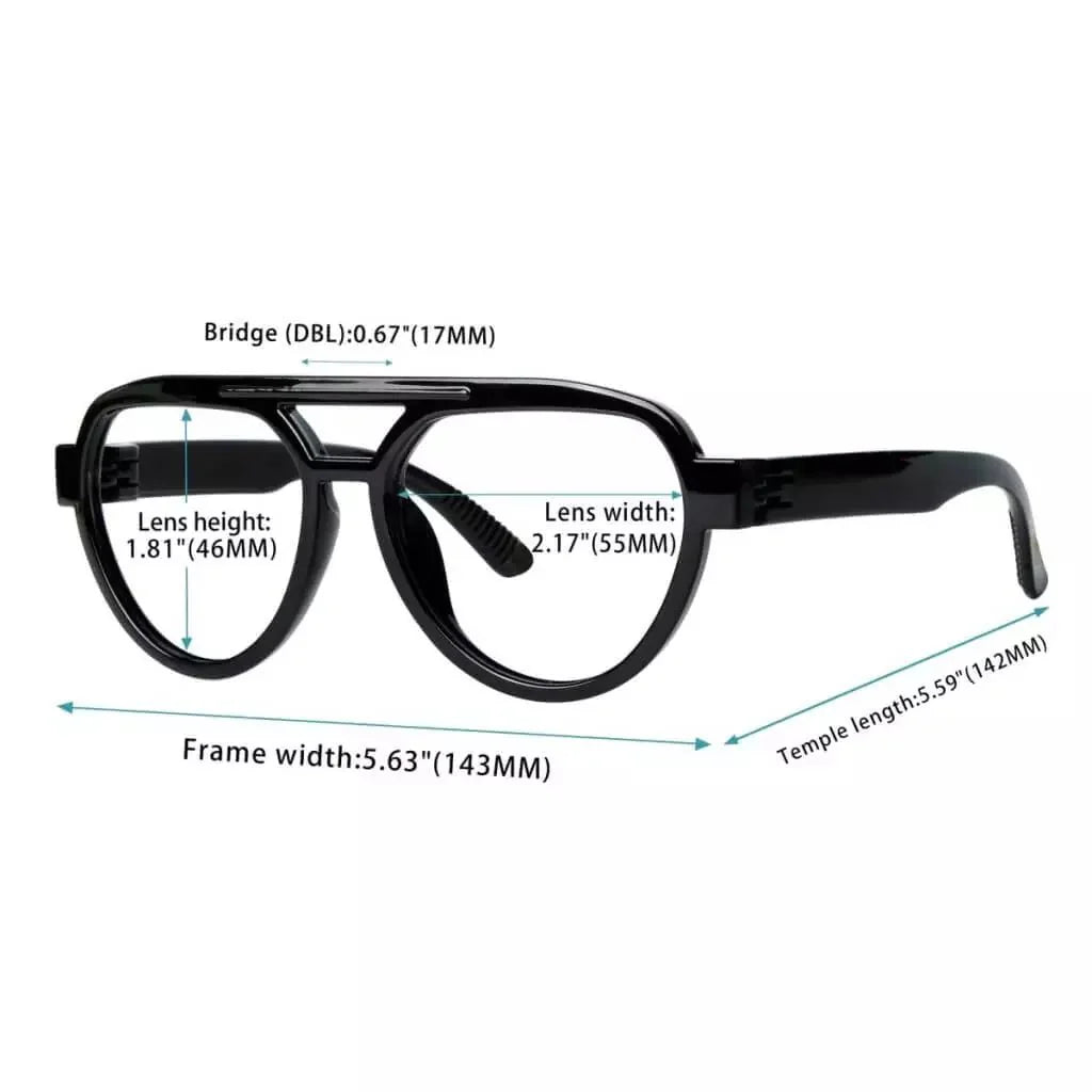 6 Pack Pilot Metalless Screwless Spring Hinge Reading Glasses R2312