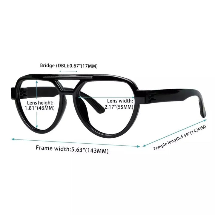 6 Pack Pilot Metalless Screwless Spring Hinge Reading Glasses R2312