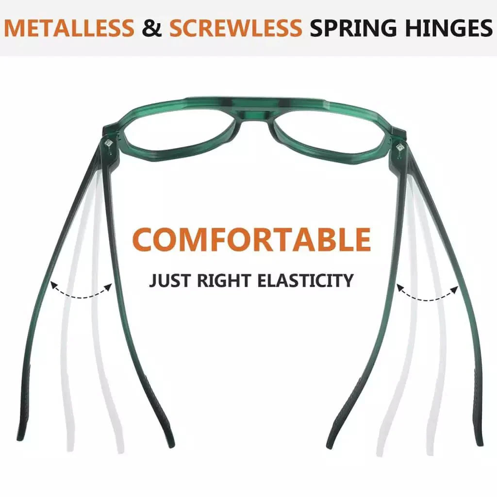 6 Pack Pilot Screwless Metalless Reading Glasses R2309