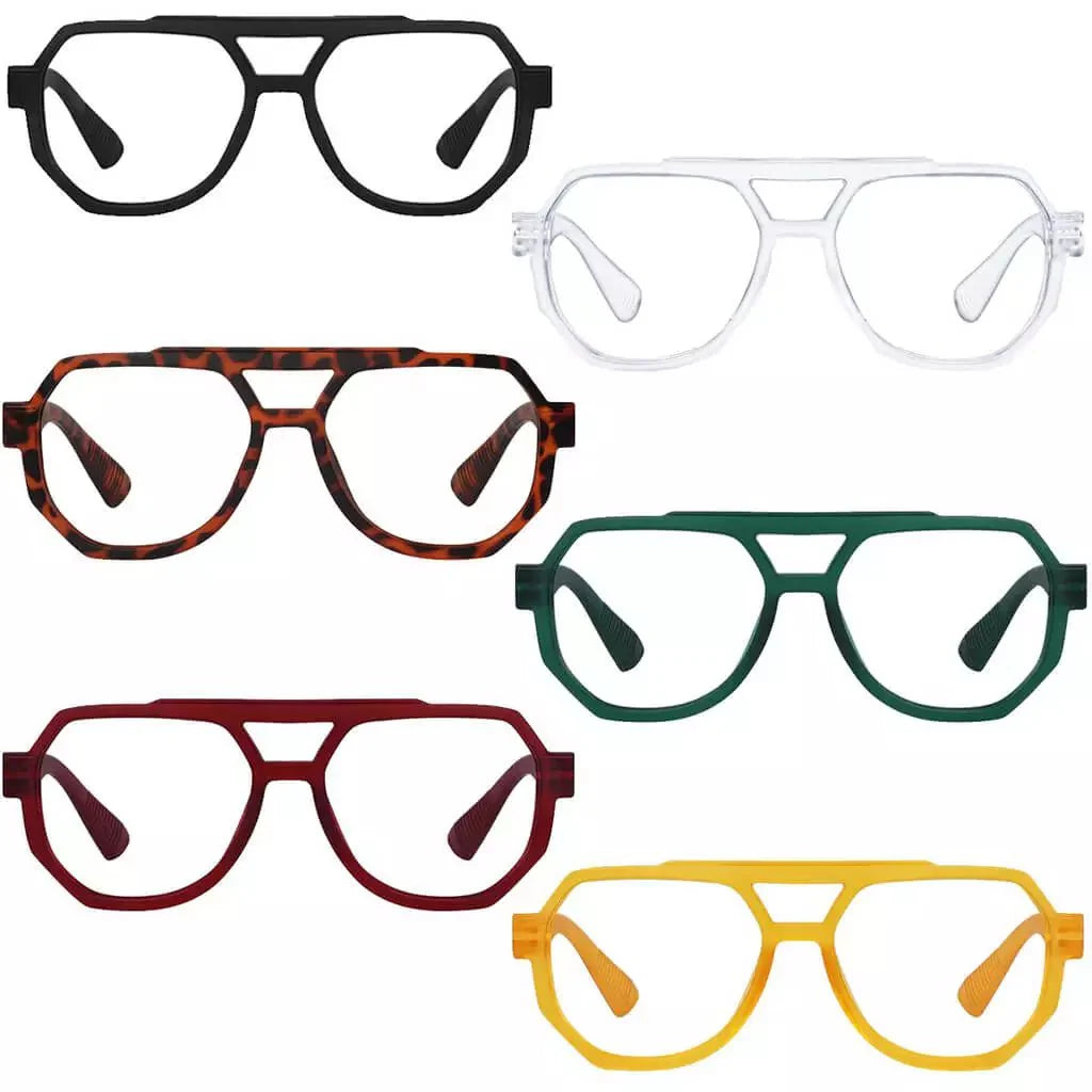 6 Pack Pilot Screwless Metalless Reading Glasses R2309