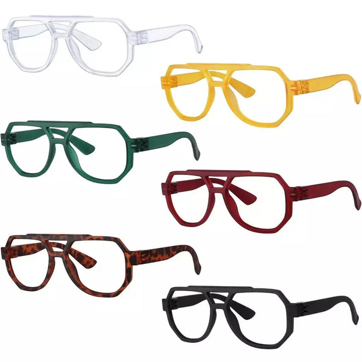 6 Pack Pilot Screwless Metalless Reading Glasses R2309