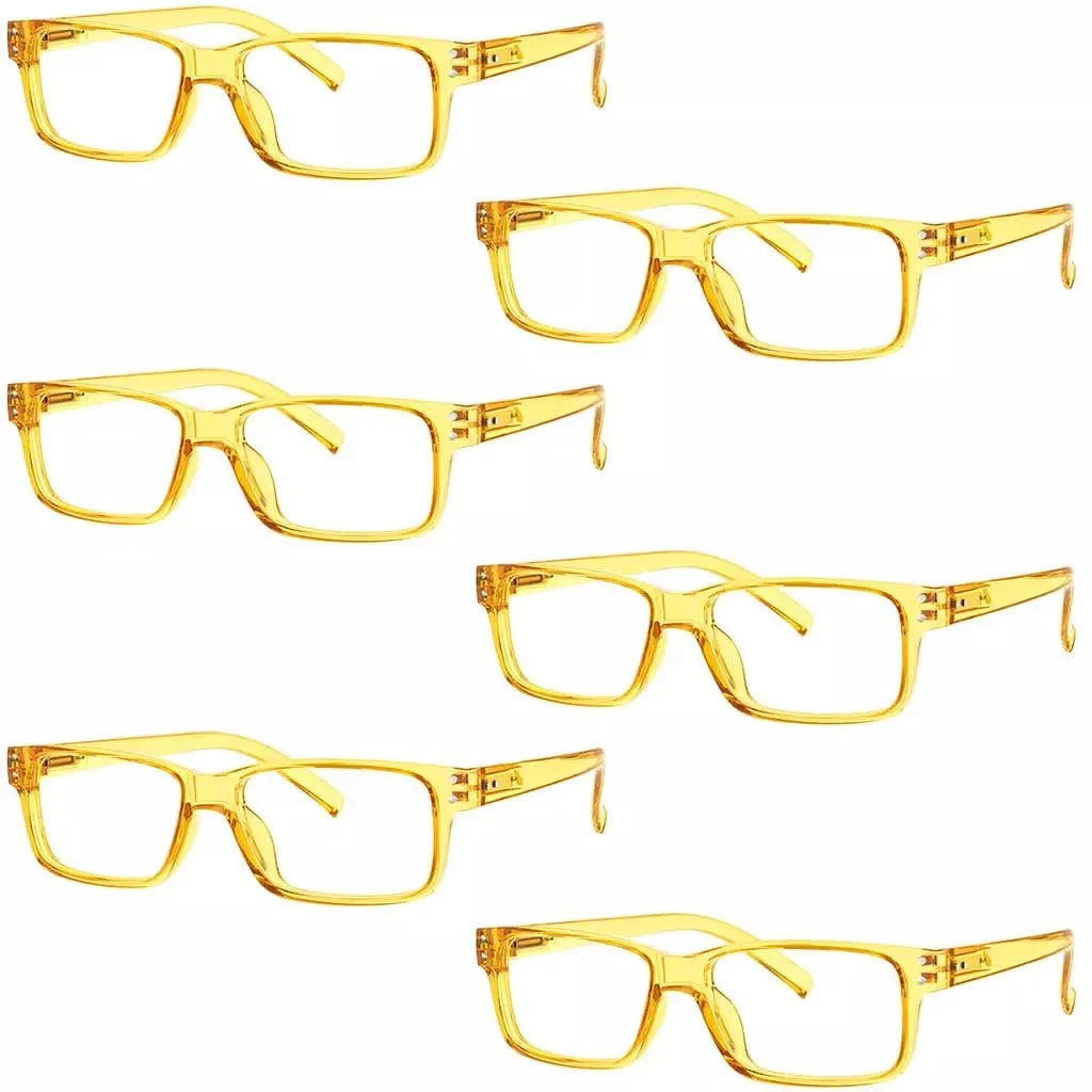 6 Pack Reading Glasses Rectangle Readers 3-R032