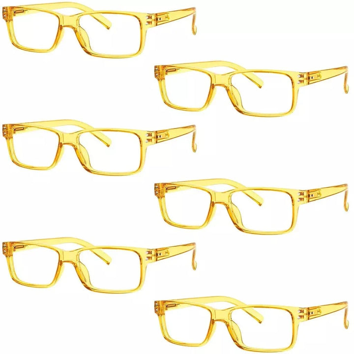 6 Pack Reading Glasses Rectangle Readers 3-R032