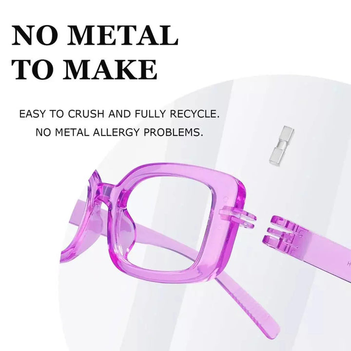 6 Pack Rectangle Screwless Metalless Reading Glasses R2502