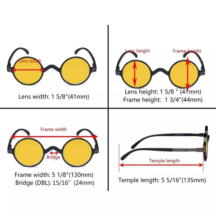 6 Pack Round Blue Light Blocking Reading Glasses HP077BX