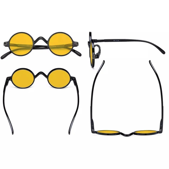 6 Pack Round Blue Light Blocking Reading Glasses HP077BX