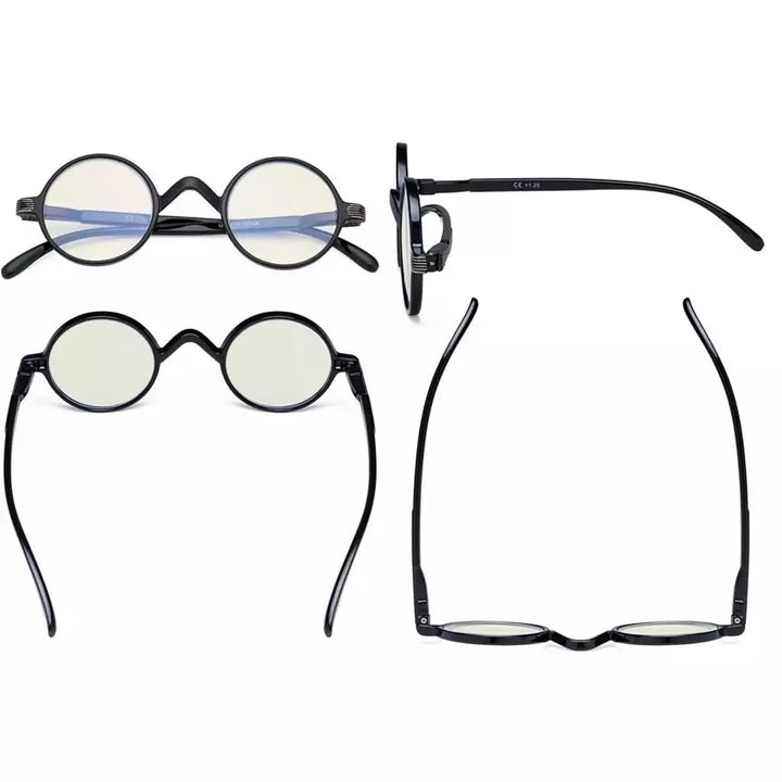 6 Pack Round Blue Light Filter Reading Glasses UVR077BX