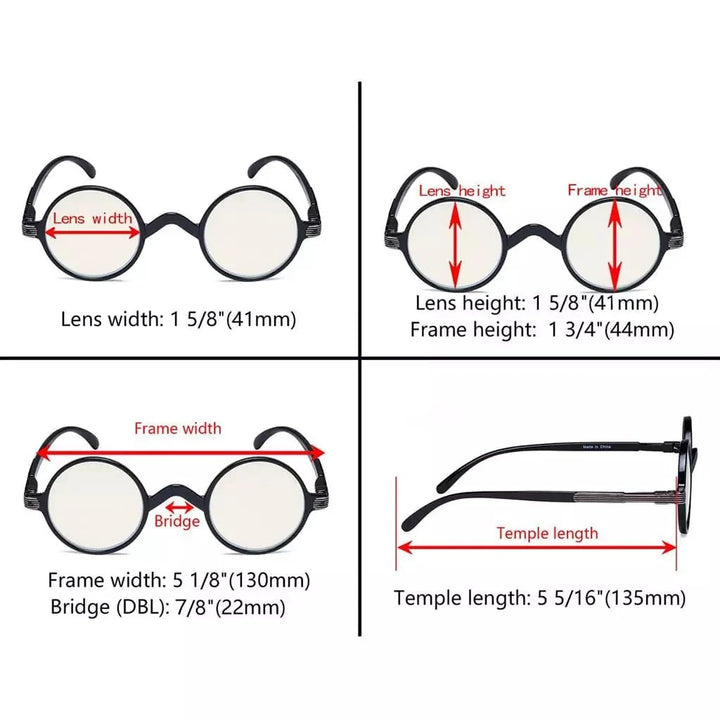 6 Pack Round Blue Light Filter Reading Glasses UVR077BX