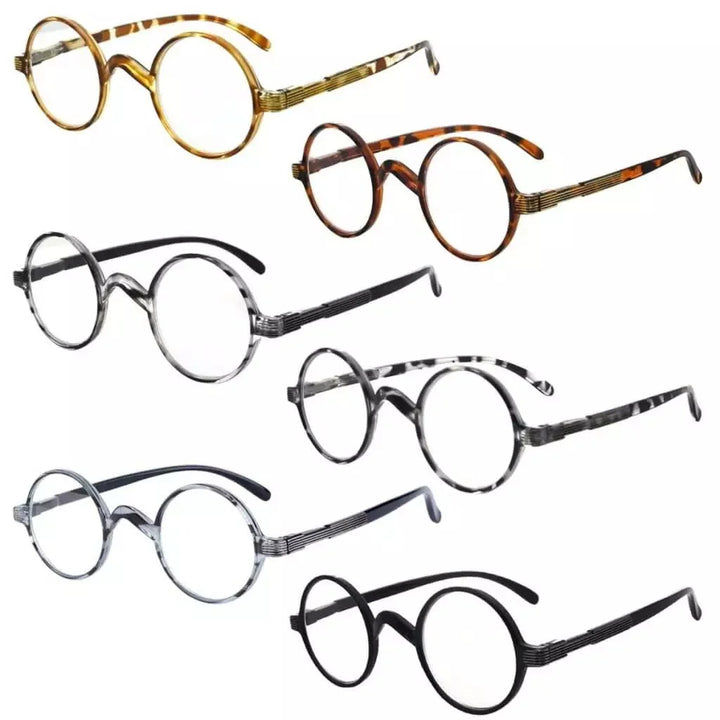 6 Pack Round Professor Reading Glasses R077B