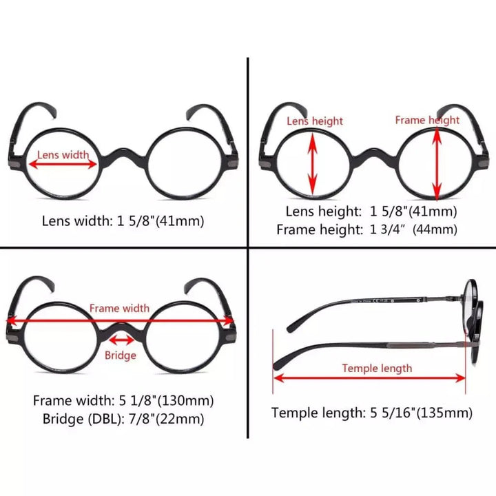 6 Pack Round Professor Reading Glasses R077B