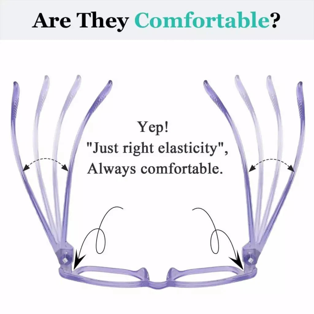6 Pack Square Screwless Metalless Reading Glasses NR144