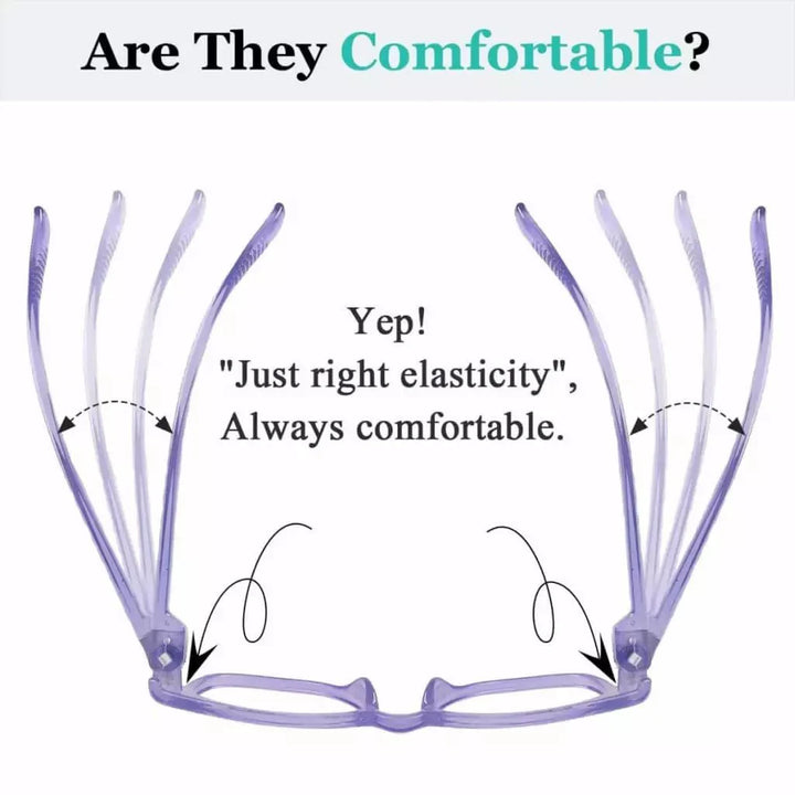 6 Pack Square Screwless Metalless Reading Glasses NR144