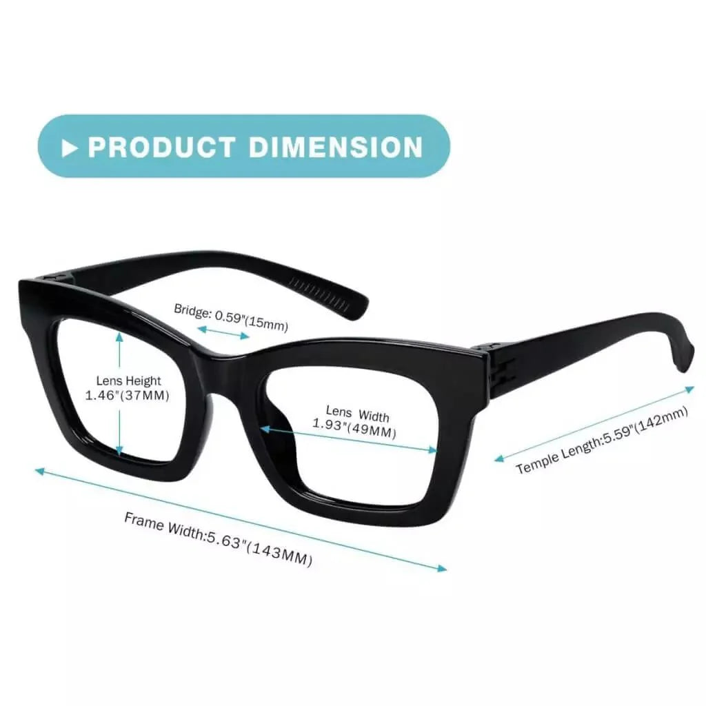 6 Pack Thick Spring Hinge Metalless Screwless Reading Glasses NR2308