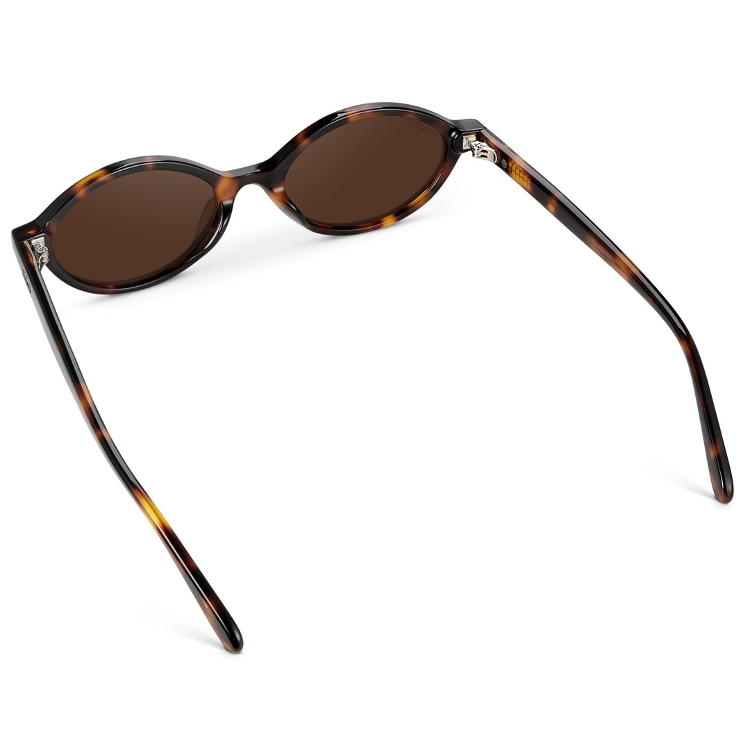 WMP Eyewear – Women’s Trendy Oval Sunglasses: Small Retro Frame, 90s Y2K Style, Perfect for Everyday Wear (Brown Tortoise/Dark Brown Lens)