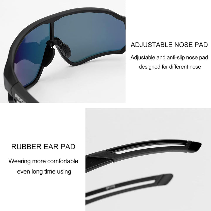 ROCKBROS Polarized Full Lens Sunglasses Cycling Bicycle Glasses Outdoor Sports Eyewear UV400