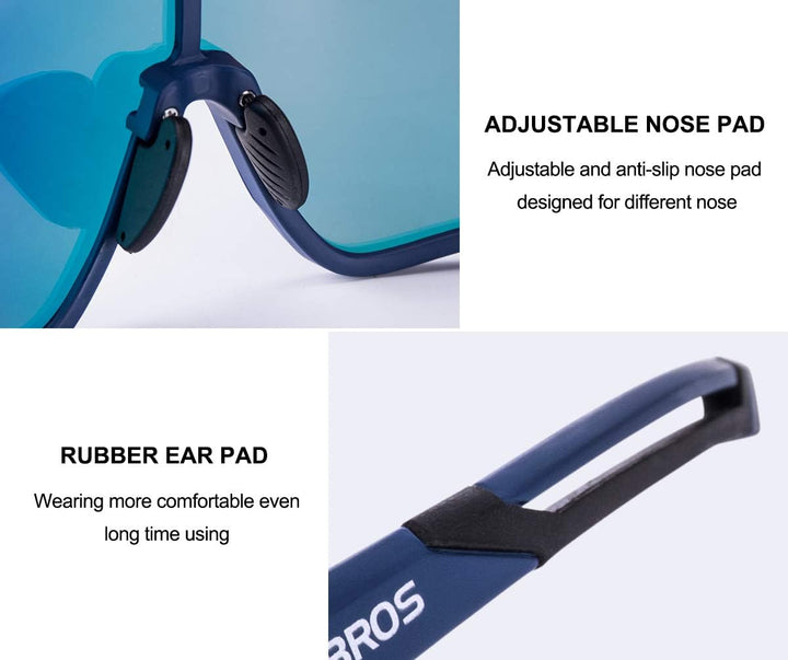 ROCKBROS Polarized Full Lens Sunglasses Cycling Bicycle Glasses Outdoor Sports Eyewear UV400