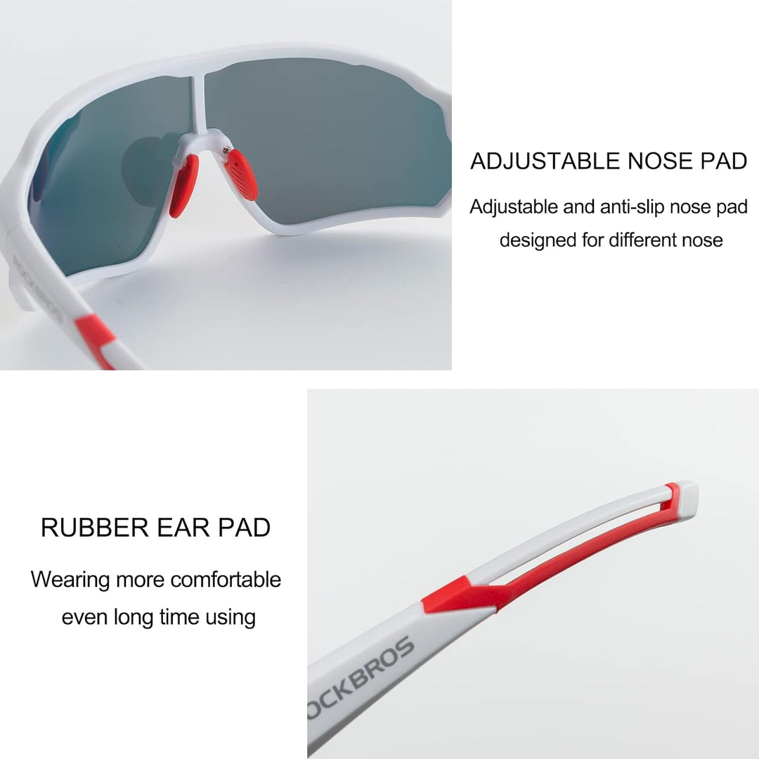 ROCKBROS Polarized Full Lens Sunglasses Cycling Bicycle Glasses Outdoor Sports Eyewear UV400