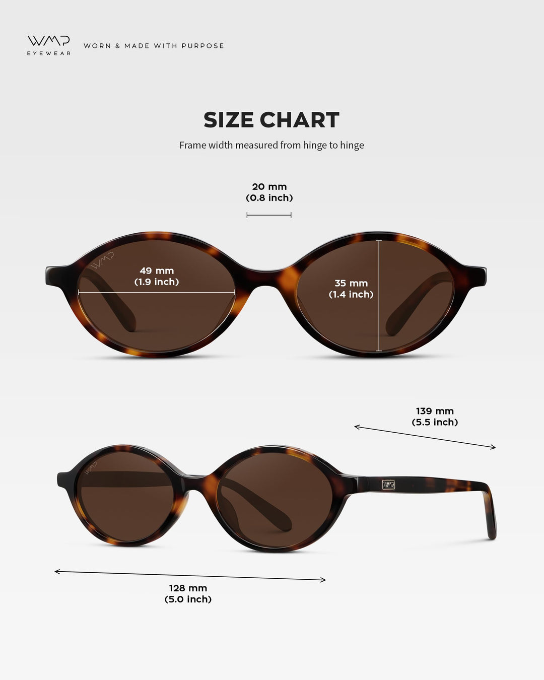 WMP Eyewear – Women’s Trendy Oval Sunglasses: Small Retro Frame, 90s Y2K Style, Perfect for Everyday Wear (Brown Tortoise/Dark Brown Lens)