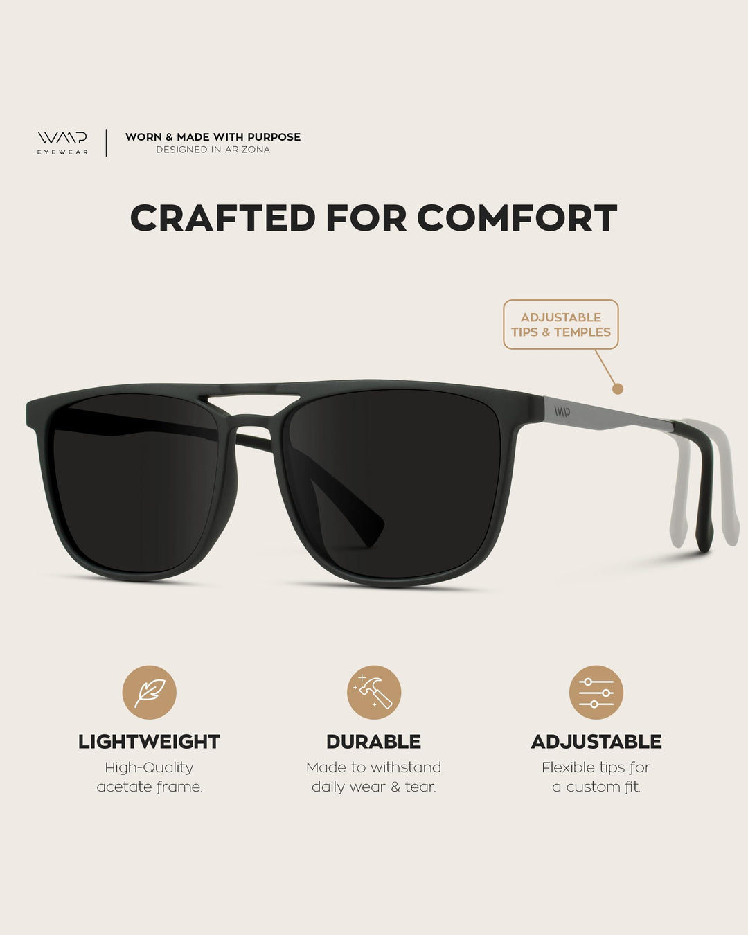WearMe Pro Lance Unisex Premium Double Bar Sunglasses, UVA/UVB Protection