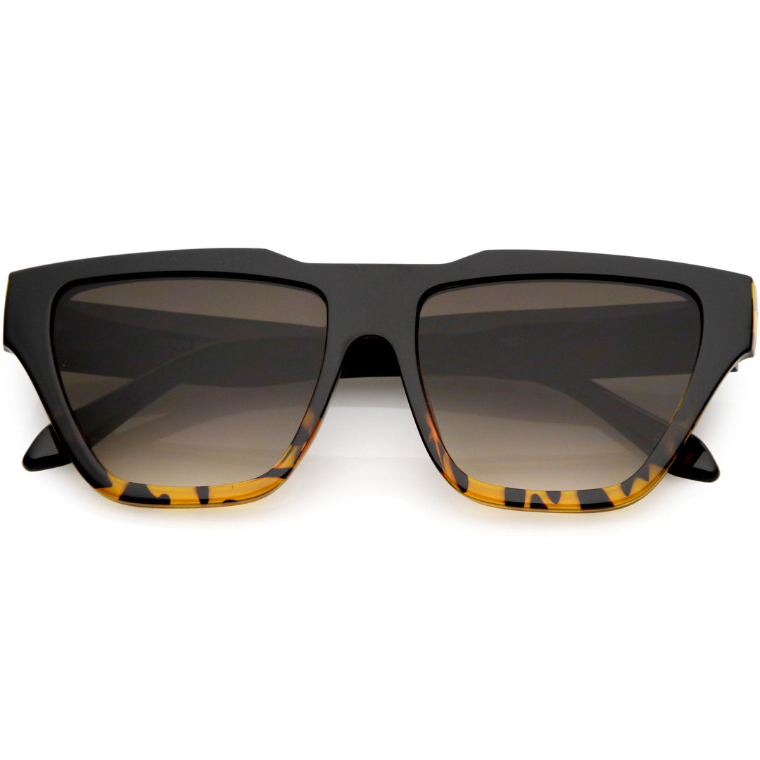 Retro Modern Horned Rim Flat Top Square Aviator Sunglasses C920
